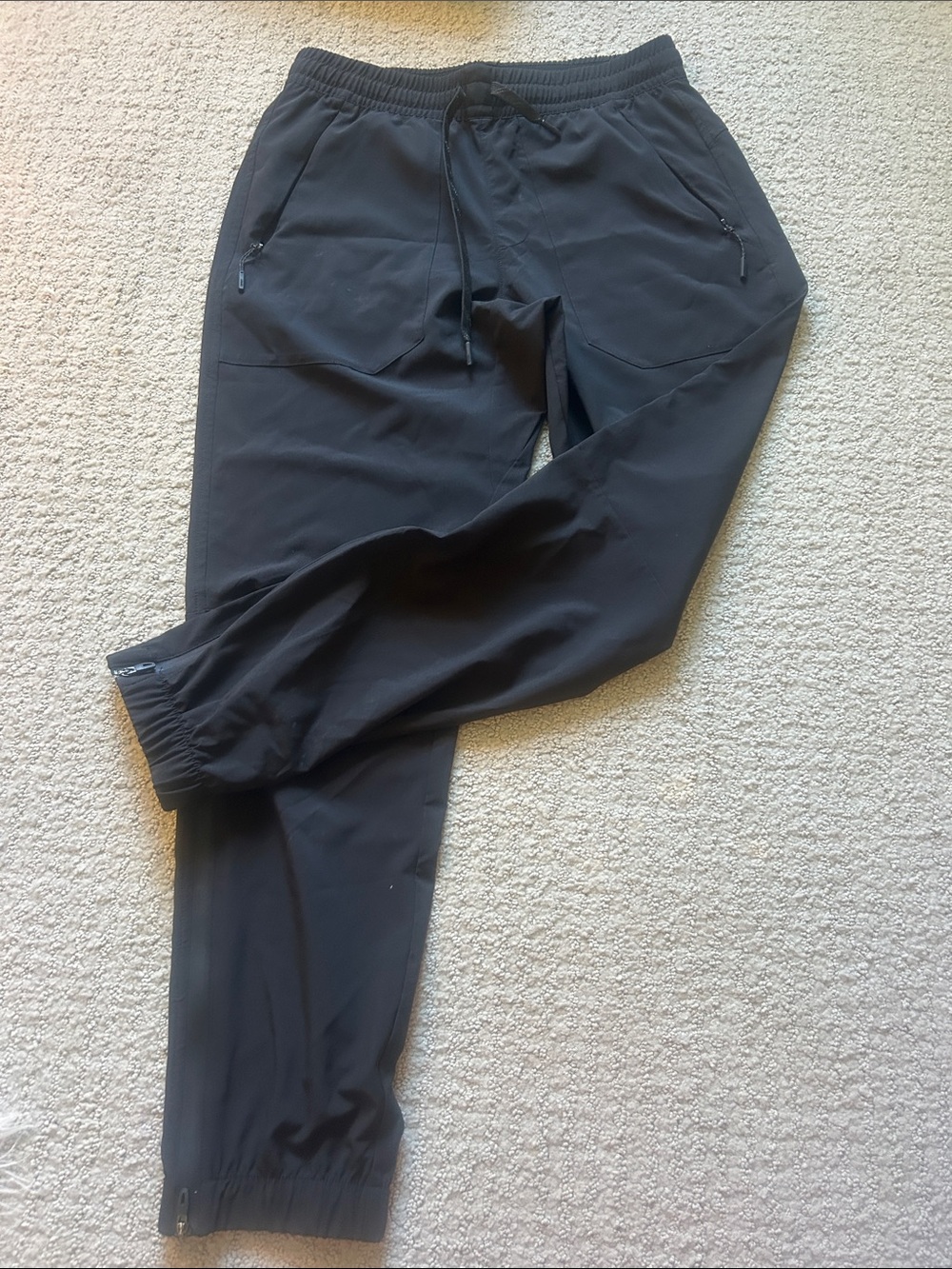 Men's Black Athletic Drawstring Joggers